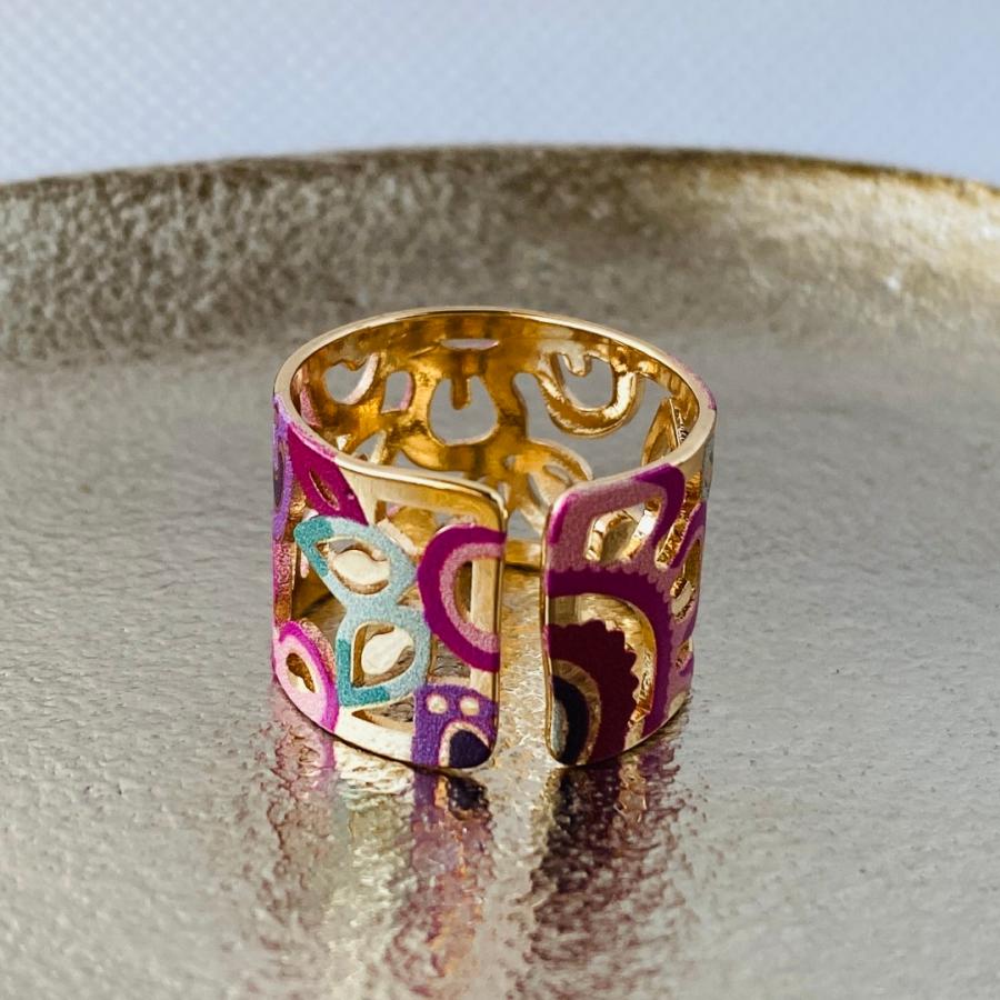 フランス直輸入 パリのデザイナー透かしデザインのリング 指輪 Lサイズ