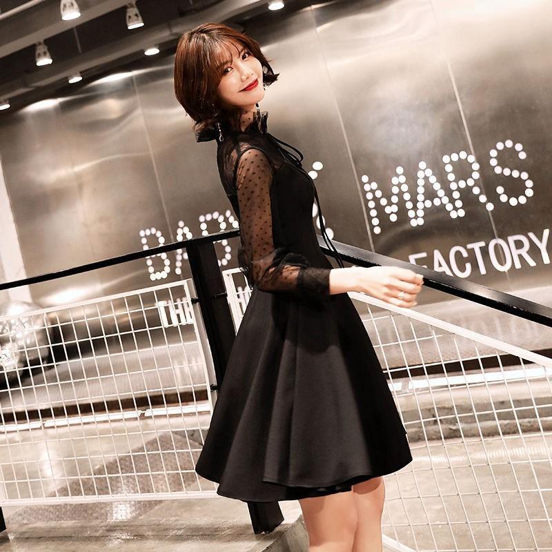 パーティードレス ファッション通販 レディース イブニングドレス レース 長袖 Aライン 披露宴 結婚式 ワンピース ドレス ショート丈 宴会 演奏会ドレス 食事会 二次会ドレス