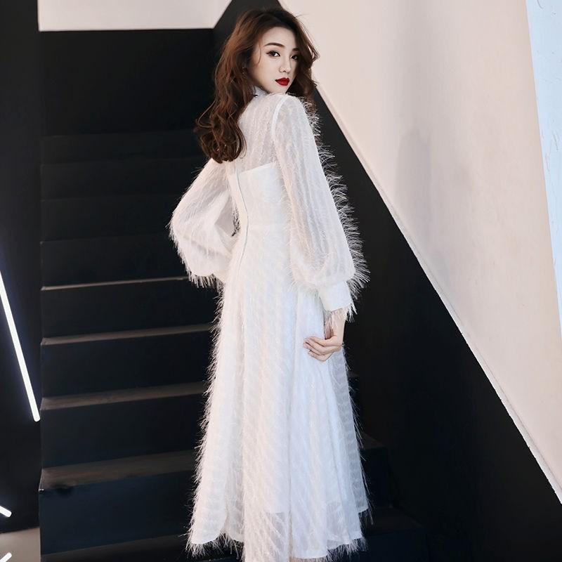 ロングドレス 披露宴 実物 パーティードレス レディース 二次会ドレス イブニングドレス 長袖 ドレス ワンピース 結婚式 演奏会ドレス 食事会 Aラインドレス