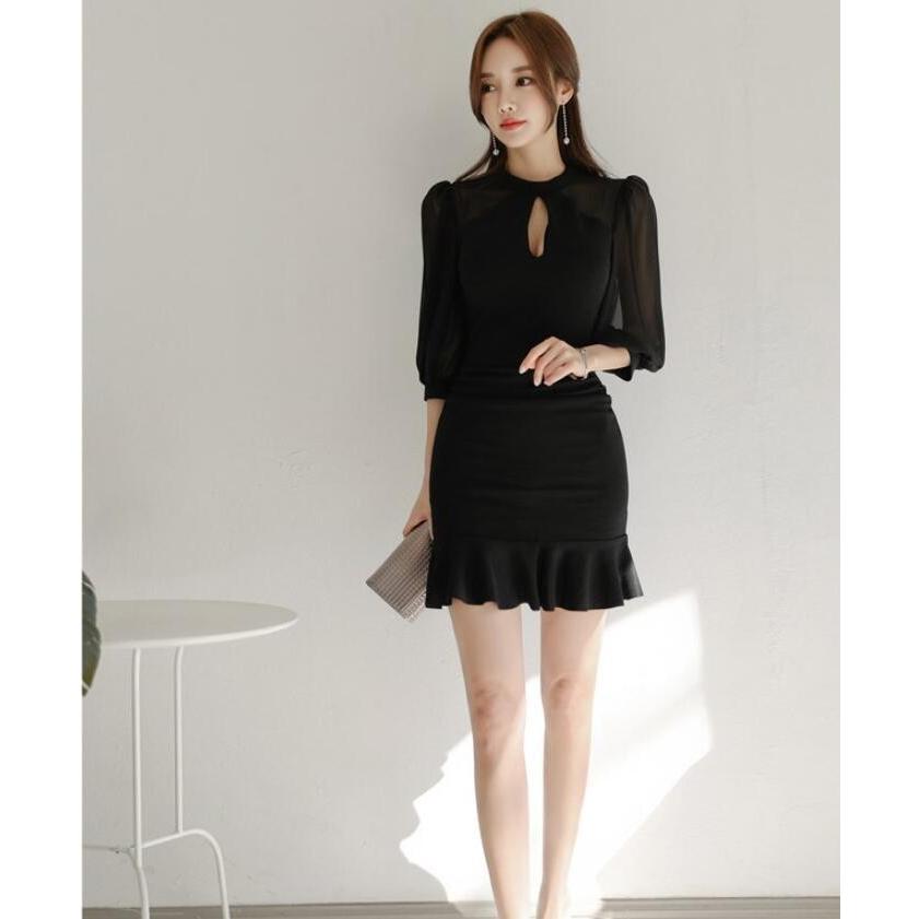 ミニ丈ワンピース 女らしい タイトワンピース フォーマル パーティードレス キャバドレス 結婚式 二次会 Ol通勤 セクシー 袖ありシフォンワンピース Jc良品店舗 通販 Yahoo ショッピング