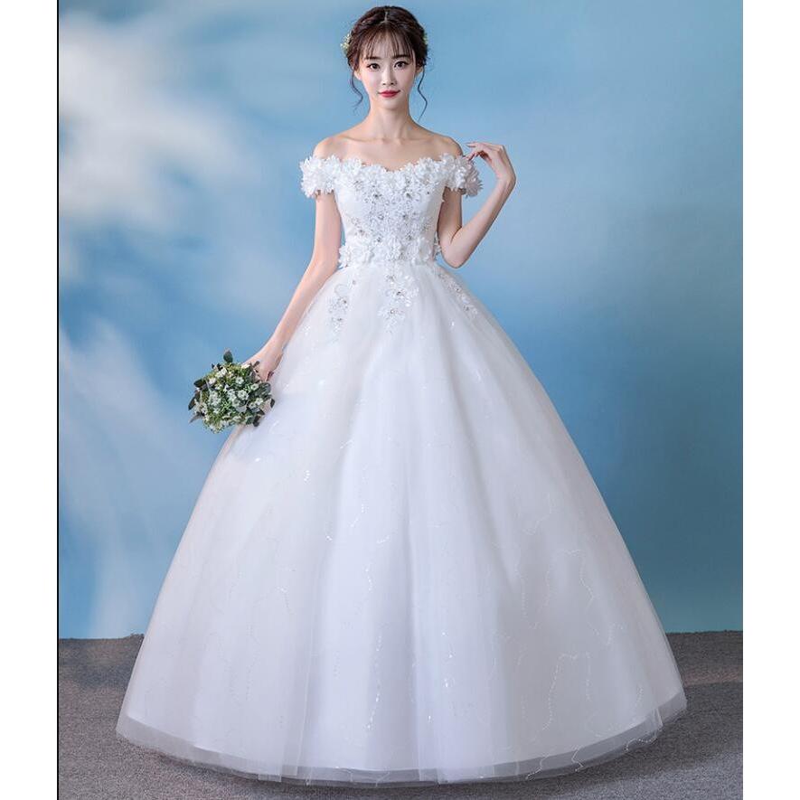 レース 花柄 結婚式 花嫁 お姫様 オフショルダー 上品 プリンセス レディース ウエディングドレス バックレス チュール 編み上げ セクシー 着痩せ 代30代40代 Jc良品店舗 通販 Yahoo ショッピング