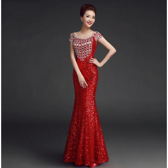 マーメイドライン スパンコール バックレス 上品 セクシー タイトドレス ロング丈 パーティー レディース 着痩せ 編み上げ 大きいサイズ 披露宴 代30代40代 Jc良品店舗 通販 Yahoo ショッピング