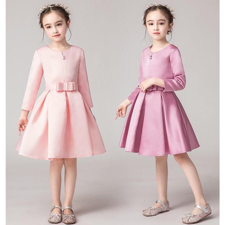 新作 3色 オシャレ パーティードレス 可愛い ピアノ 演出服 プリンセス 発表会 お姫様 女の子 令和 ワンピース 結婚式 100 160 長袖 Aライン 春夏秋冬 子供 Le 32 Com