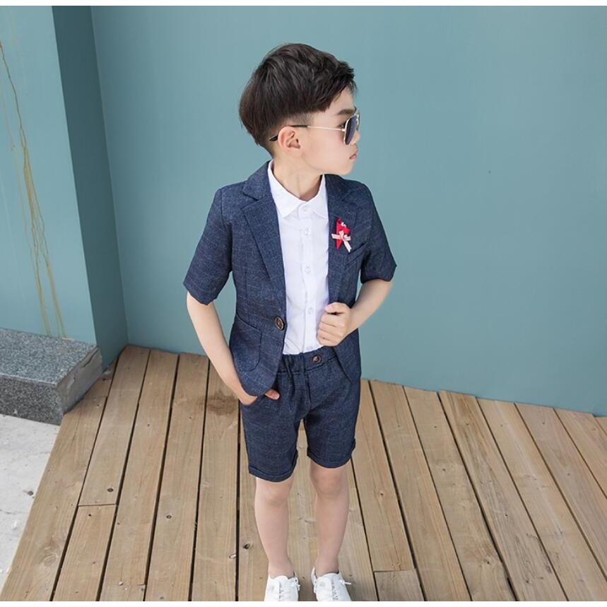 男の子 春夏 半袖 人気 子供 スーツ 4点セット ジュニア タキシード キッズ 無地 フォーマル 令