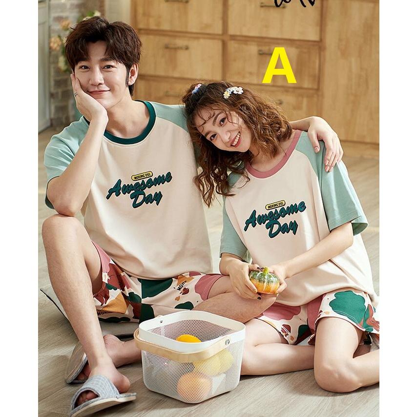 5色 超可愛い 花柄 パジャマ カップル ペアルック 春秋夏ルームウェア ペア半袖パジャマ お揃いレディース メンズ プレゼント カップル 上下セット ゆったり Chn3iyid2t 下着 靴下 部屋着 Ecmracing Com