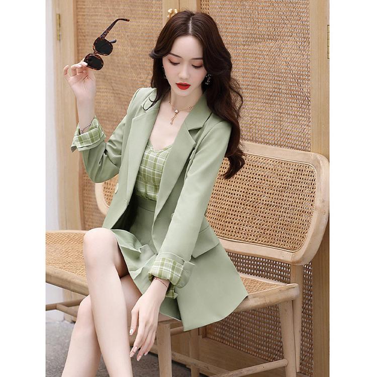 スーツ 女性 可愛い 魅力的 スーツ トップス スカート 3色 おしゃれ 韓国風 3点セット 夏秋 着痩せ レディース 代30代40代50代 ビジネス Ol 通勤 ピンク Jc良品店舗 通販 Yahoo ショッピング