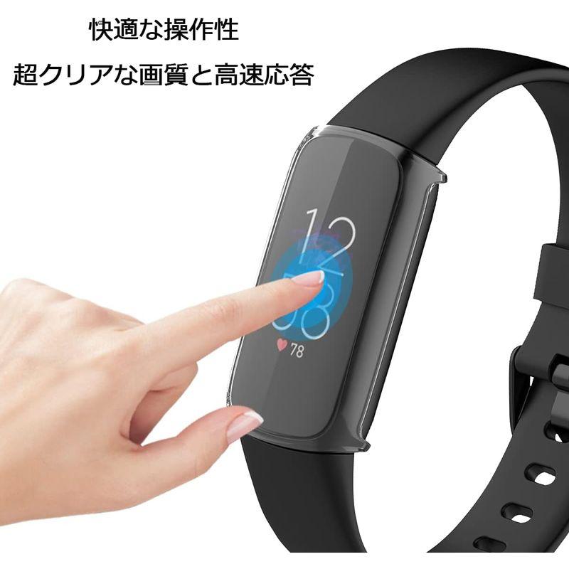 Seltureone 2セットFitbit Luxe 用 ケース TPU素材 保護カバー 全面保護 (クリア+クリア)｜jcserv｜05