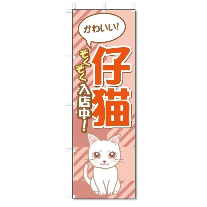 のぼり旗　仔猫 (W600×H1800)子猫　ペットショップ｜jcshop-nobori