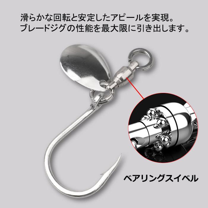 ブレードジグ 40g 3色セット ゼブラグロー スピンテール 非対称