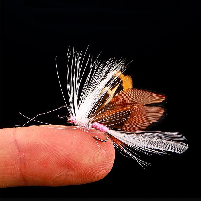 フライ テンカラ 毛バリ 蝶 チョウ 蛾 8個 セット 14号 毛ばり 渓流