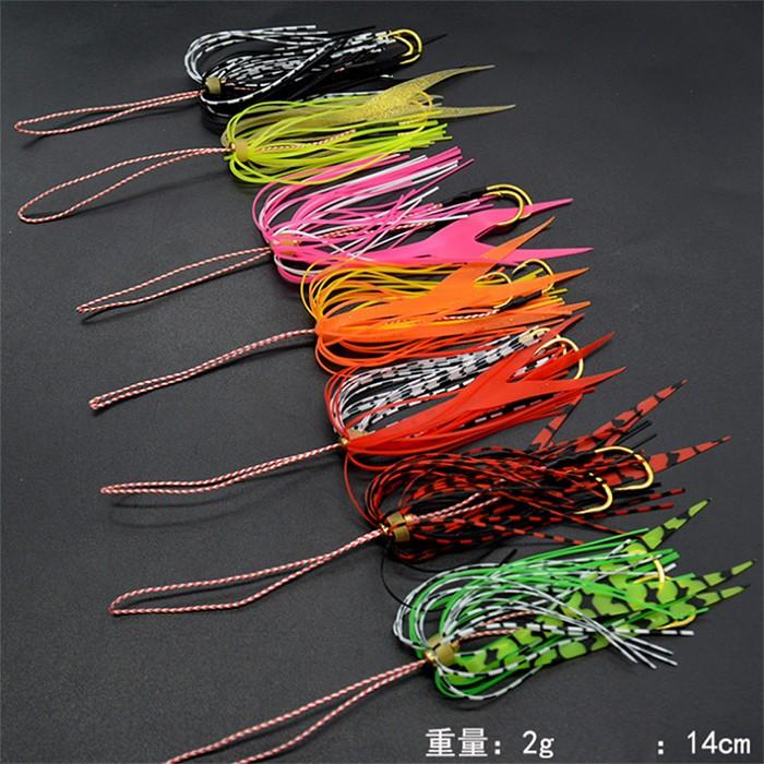 タイラバ スカート ダブルフック付 7色セット 14cm 2g 交換 タイラバ スカート ダブルフック付 7色セット 14cm 2g 交換