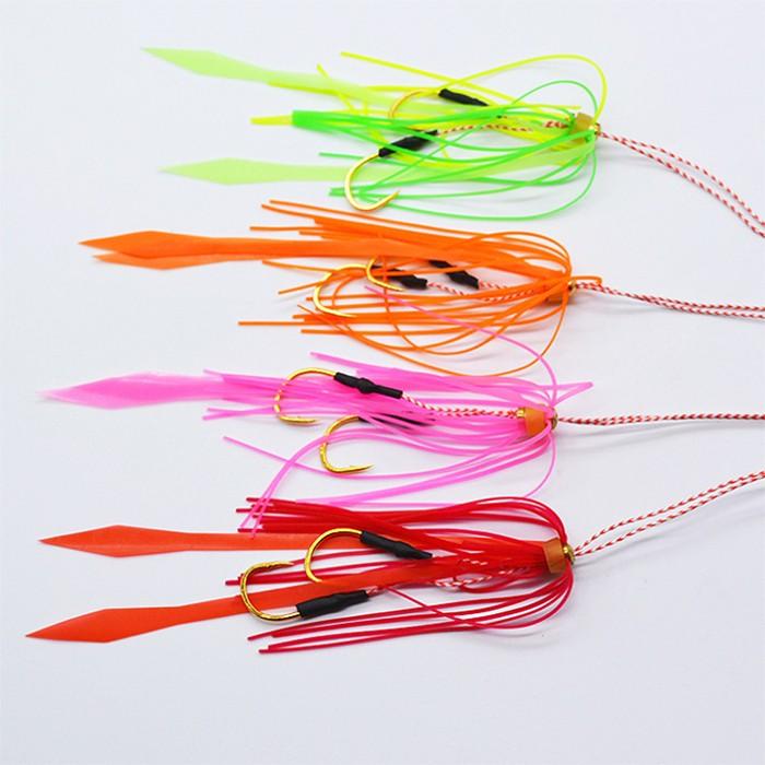 タイラバ スカート ダブルフック付 4色セット 15cm 2g 交換 仕掛け