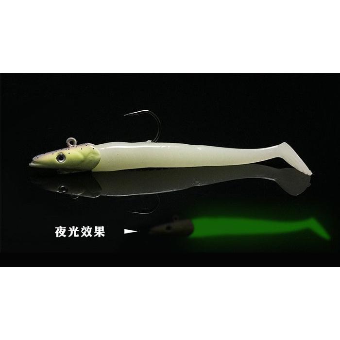 ジグヘッド ワーム 5色セット シャッドテール タチウオ 3D アイ 釣り