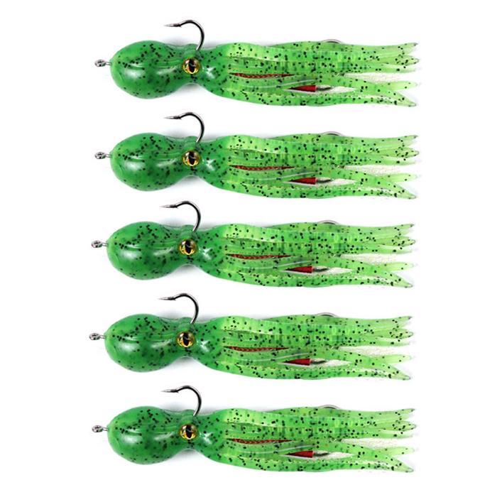 タコベイト グリーン ルアー タコジグ タコワーム 5個セット