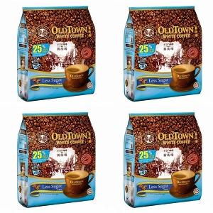オールドタウン OLDTOWN Less Sugar 15 x 25g ホワイトコーヒー レスシュガー 3in1｜マレーシアコーヒー 4袋セット | 