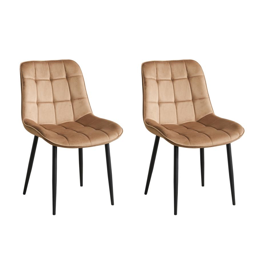 【2脚】ダイニングチェア 椅子 ベルベット座面 コンパクト スチール脚 2脚】ダイニングチェア 椅子 ベルベット座面 コンパクト