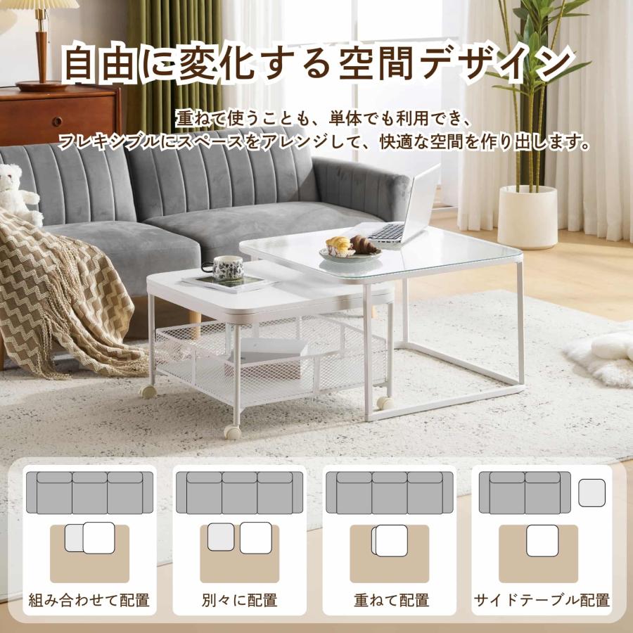 新品2点セット❣ ガラステーブル センターテーブル ガラス天板 リビングテーブル ガラステーブル センターテーブル ガラス天板 2点セットル