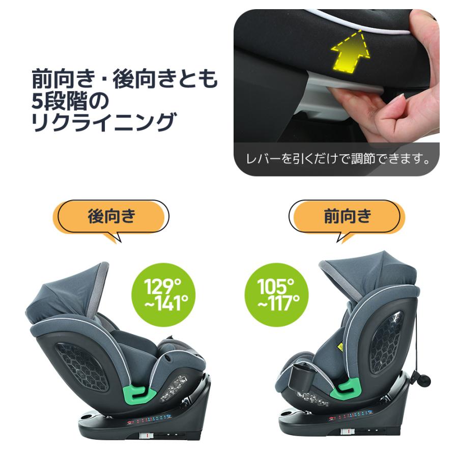 チャイルドシート 新生児 ISOFIX 0歳〜12歳 360度回転式 40