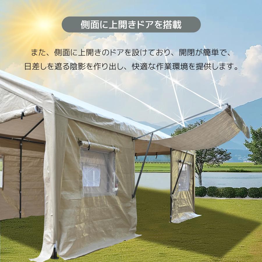 【UV·防水 上開きドア】車庫テント ガレージテント 3×6m【ベージュ】 UV?防水 上開きドア】テント 車庫テント ガレージテント 3×6m UV カー