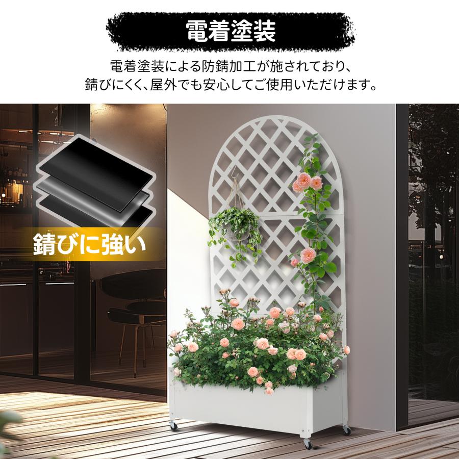 フェンス プランター付き 目隠し 電着塗装 キャスター付き 簡単