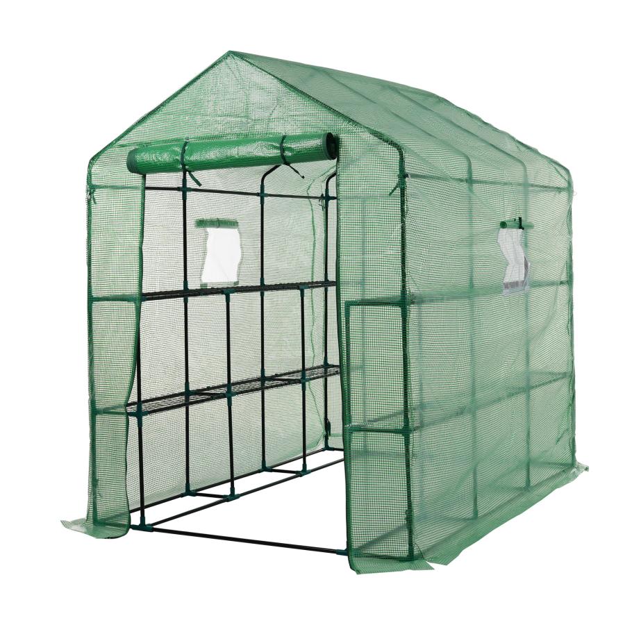 大型ビニール温室 W142cm×D213cm×H190cm 左右2段 家庭用 カバー付き】温室 ビニール温室 大型 W142cm×D213cm×H190cm 家庭用