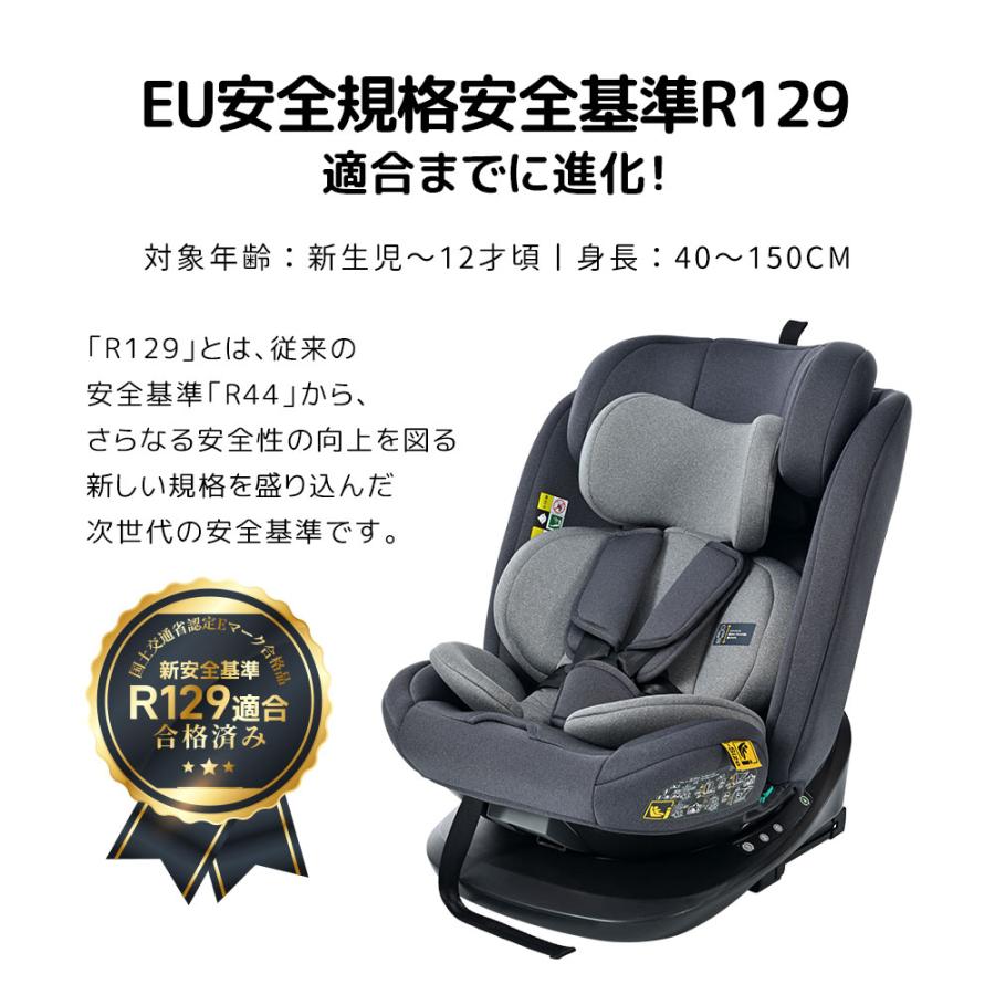 チャイルドシート 新生児 ISOFIX 0歳〜12歳頃 360度回転式 40〜150cm