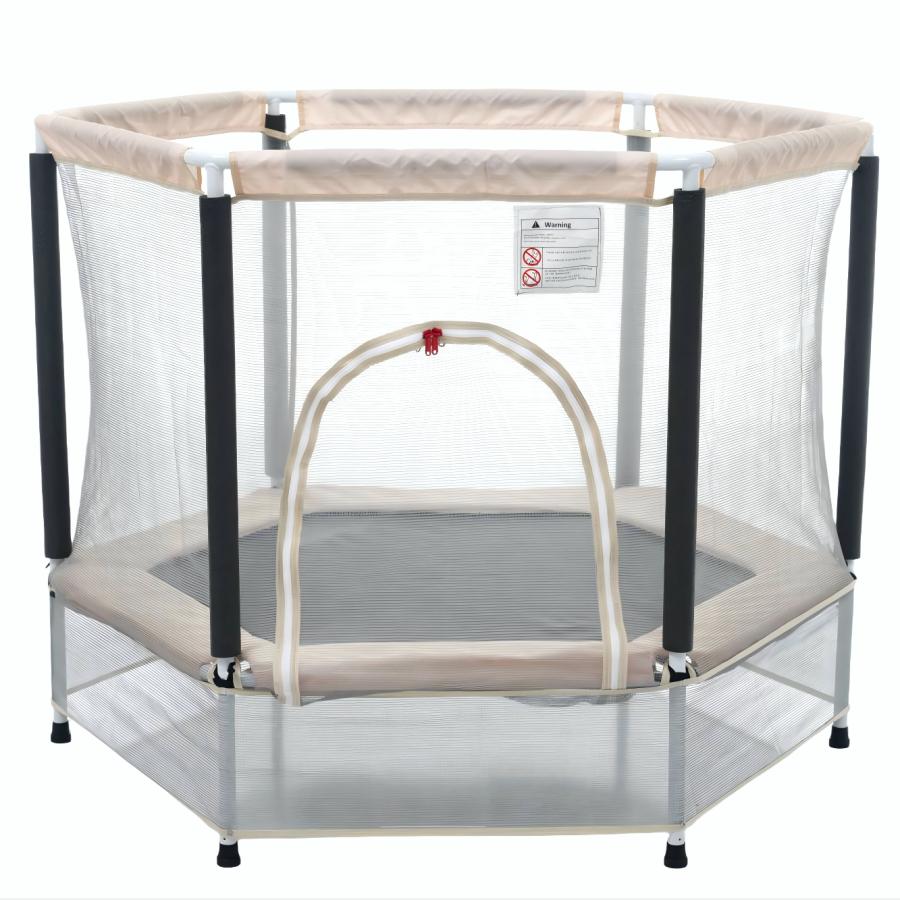【ベージュ】トランポリン 子供用 ベビーサークル 安全ネット付き 安全カバー ベージュ】トランポリン 子供用 ベビーサークル 安全ネット付き