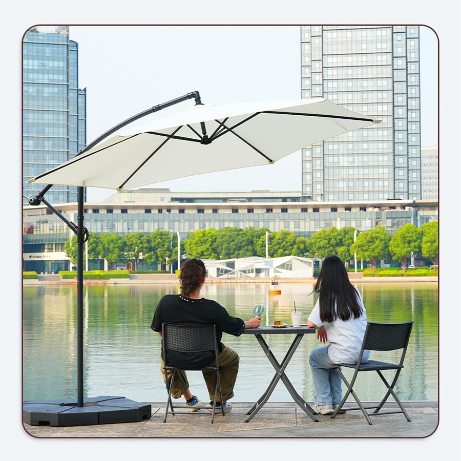 パラソル+ベース付き】パラソル 直径300cm 30+UPF紫外線対策 角度調整