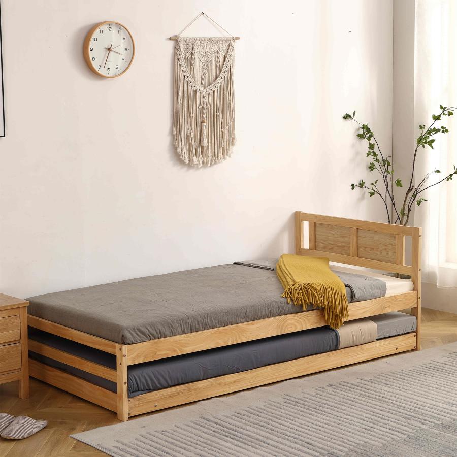 ナチュラル】親子ベッド 二段ベッド ウッドベッド ディベッド