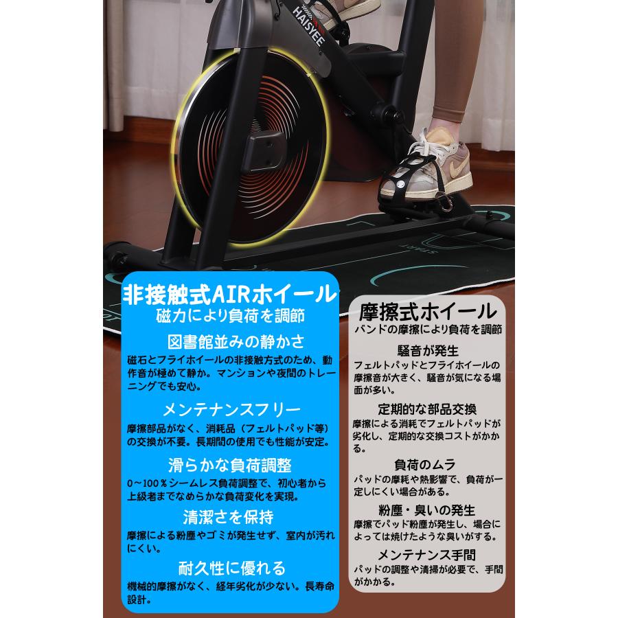 10%OFFタイムセール】 フィットネスバイク エアロバイク 静音 アプリ