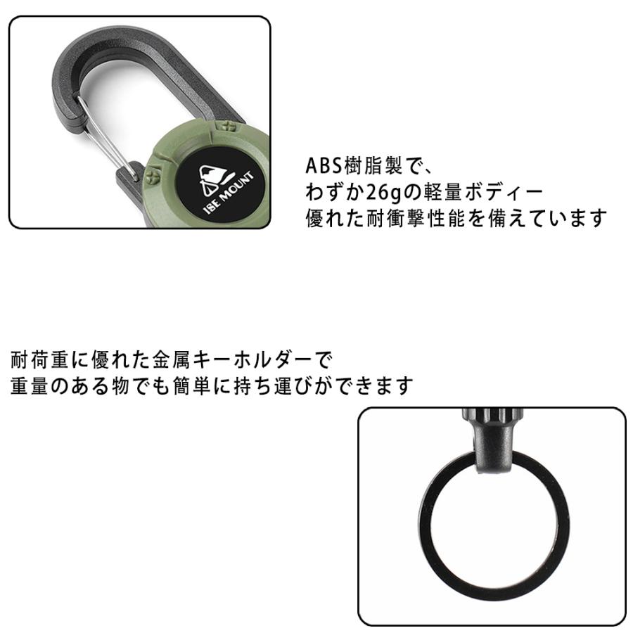 リールキーホルダー 4個セット キーチェーン キーホルダー カラビナ