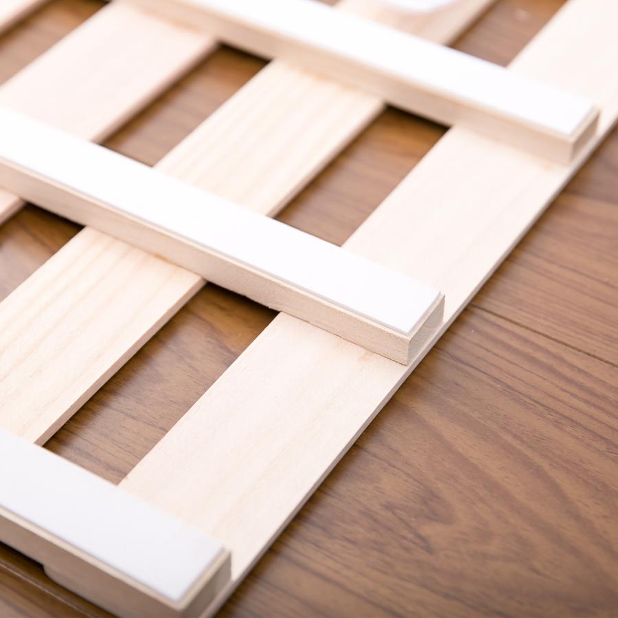 すのこベッド 折りたたみ 天然桐 四つ折り ベッドフレーム 木製 ダブル