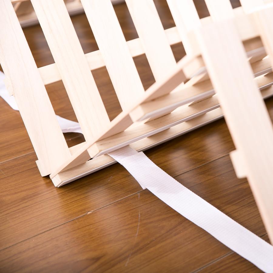 すのこベッド 折りたたみ 天然桐 四つ折り ベッドフレーム 木製 ダブル