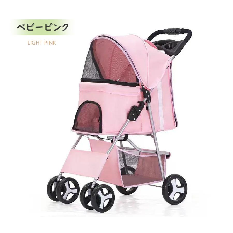 ペットカート 折り畳み 4輪 ストッパー付き 通気性抜群 小物入れ 手洗い可能 ペットカート 折り畳み 4輪 ストッパー付き 通気性抜群 小物入れ