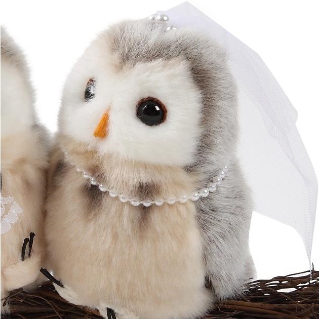 ふくろうペア ブランチ付き 結婚式ぬいぐるみ ウェルカムドール