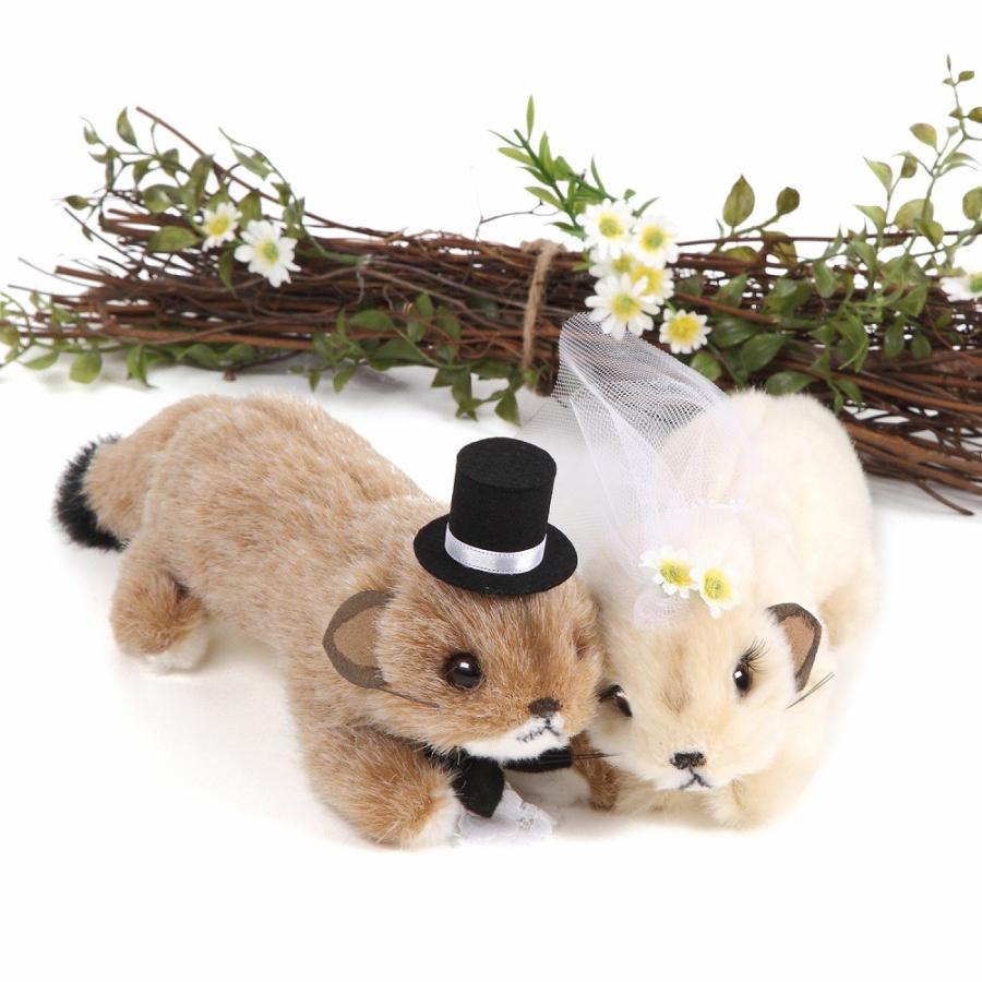 フェレット ブランチ付き ウェルカムドール 結婚式 ぬいぐるみ 受付装飾 結婚祝い ウエディングスペースに 高砂 受付 ドリンクスペース フォトブース A 0103 ジェイディーブライダル 通販 Yahoo ショッピング