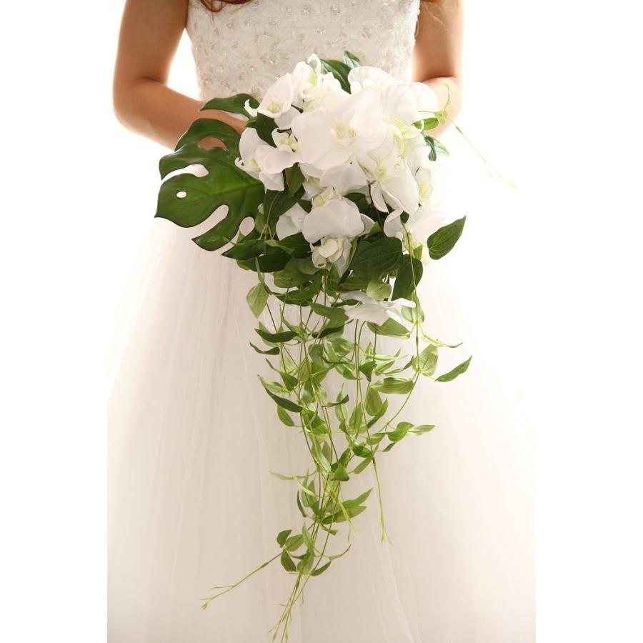 ウェディングブーケ シルクフラワー 胡蝶蘭キャスケード Bu 40 ジェイディーブライダル 通販 Yahoo ショッピング