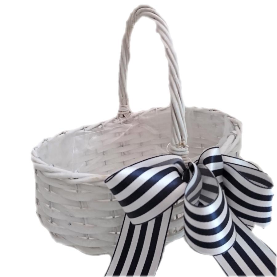 結婚式バスケット・リボンタイプ フラワーシャワーカゴ、プチ