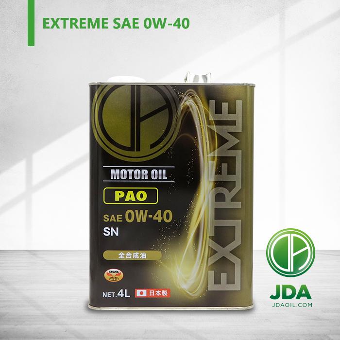 JDAエンジンオイル EXTREME 0W-40 SN PAO 4L 全合成基油｜jda