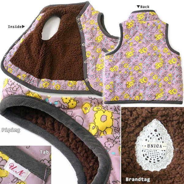 unica（ユニカ） 【Kids】unica[ユニカ] レトロ花柄キルトベスト 113