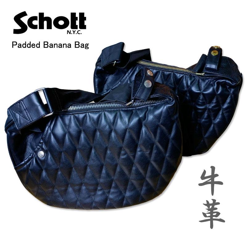 Schott N.Y.C（ショット） Schott パデッド レザー バナナバッグ