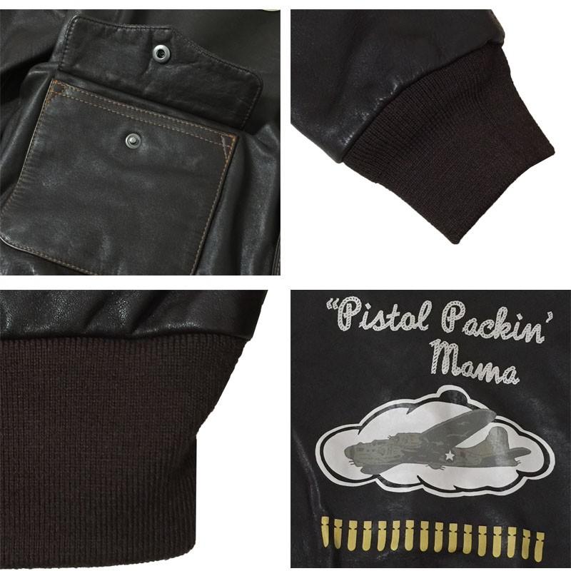 AVIREX アビレックス A-2 ピストル パッキン ママ PISTOL PACKIN' MAMA フライトジャケット 馬革　レザージャケット  ブラウン　6191053｜jeans-shop-idol501｜04