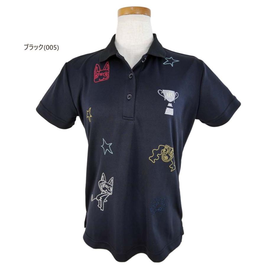 M.U SPORTS レディース ゴルフウェア 半袖シャツ ブラック 40 M・U SPORTS メール便・ゆうパケット MUスポーツ ゴルフウェア 半袖