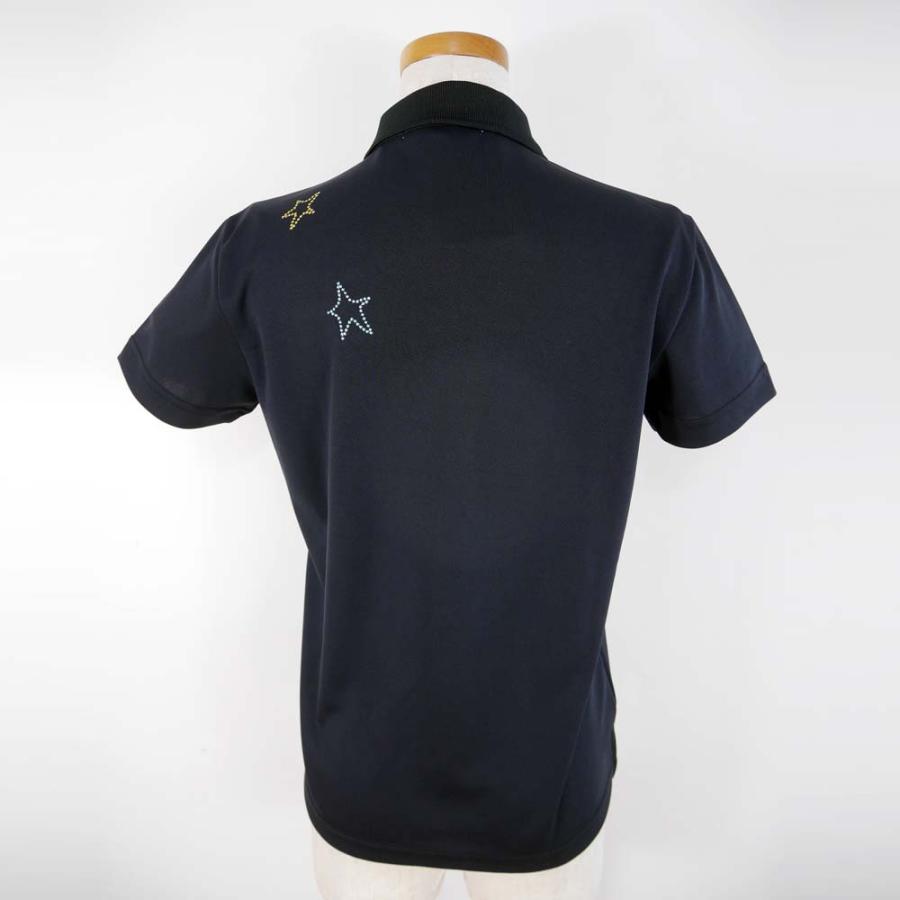 M.U SPORTS レディース ゴルフウェア 半袖シャツ ブラック 40 M・U SPORTS メール便・ゆうパケット MUスポーツ ゴルフウェア 半袖