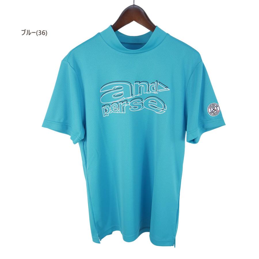 セール/30％OFF アンパスィ ゴルフウェア 半袖モックネックシャツ