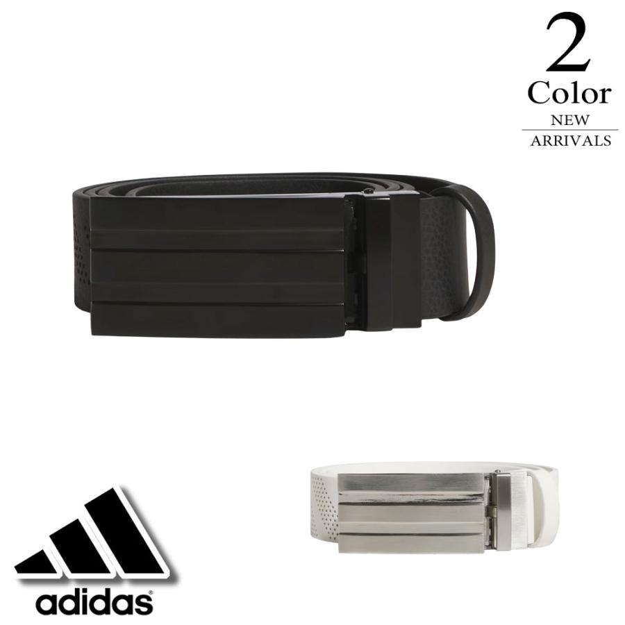 adidas（アディダス） ゴルフ スリーストライプスバックルポリウレタンレザーノーホールベルト c1174（OSFM(帯の長さ121.7cm ...