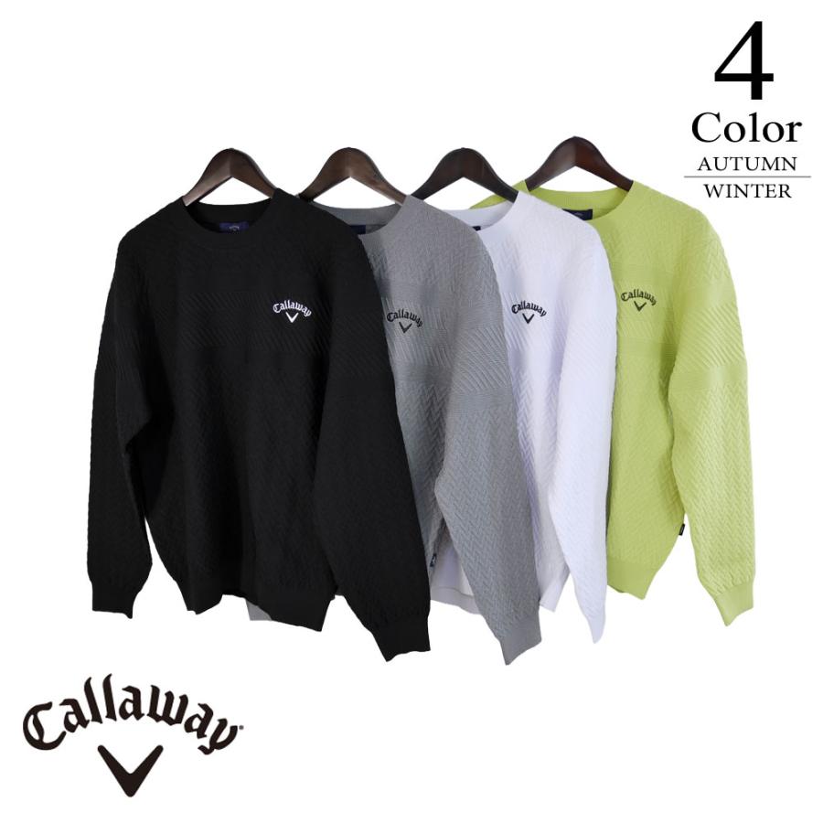 Callaway メンズ　ゴルフ用セータートレーナー Callaway（キャロウェイ） ゴルフウェア 長袖セーター 秋 冬 畦編み