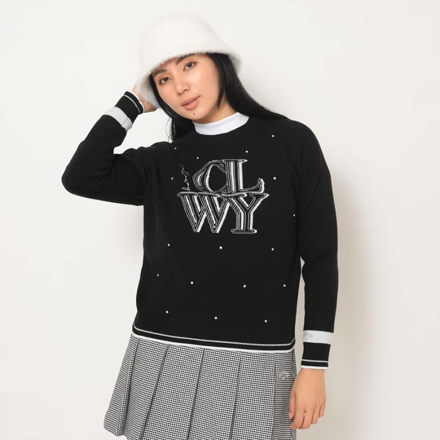 セール/40％OFFキャロウェイ ゴルフウェア クルーネック長袖ラインストーン付きニット c25218201（L寸：レディース） Callaway 2025秋冬 メール便_11