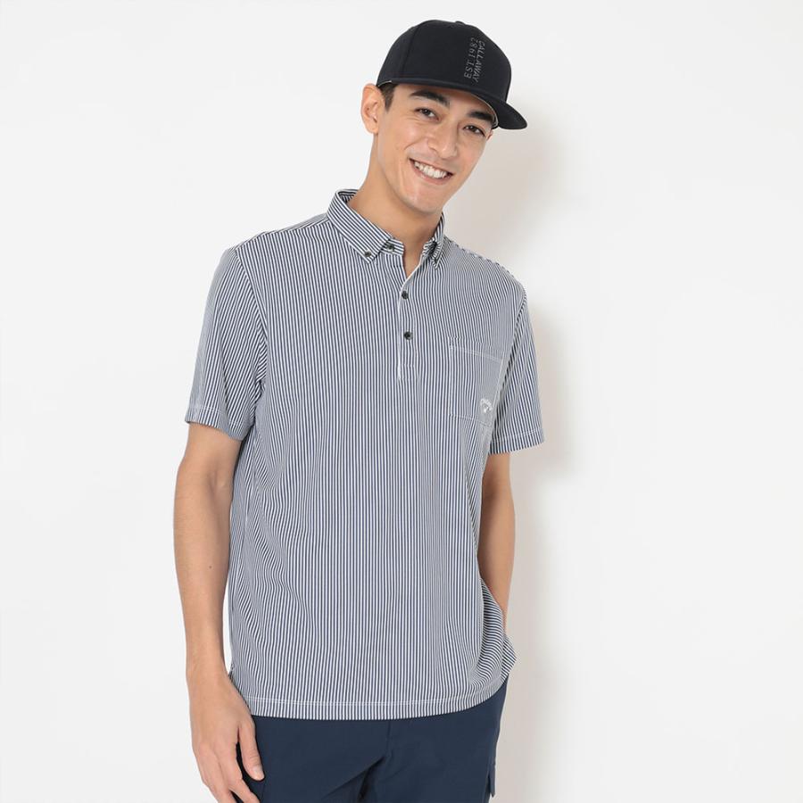 キャロウェイ ゴルフ ポロシャツ ブルー ストライプ XLサイズ Callaway（キャロウェイ） セール/30％OFF ゴルフウェア ストライプ