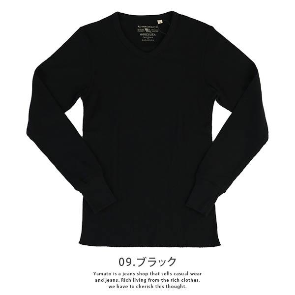 AVIREX デイリーウェア アヴィレックス 長袖 サーマル Ｖネック Ｔシャツ 6163462 0329 父の日 プレゼント｜jeans-yamato｜03